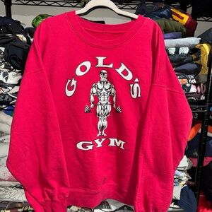 Vintage 90s Gold’s Gym Puff Print Red Crewneck Size Xl